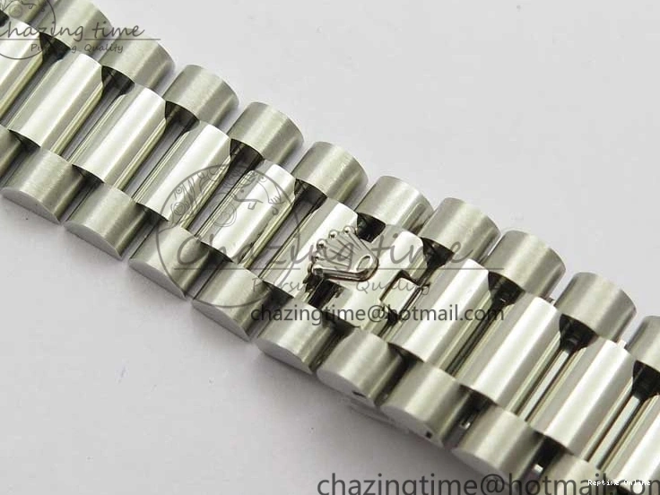 0417 Day Date 40mm SS BP Maker Best Edition Diamond Bezel Blue Dial Arabic Markers On SS Bracelet A Lightweight 2883